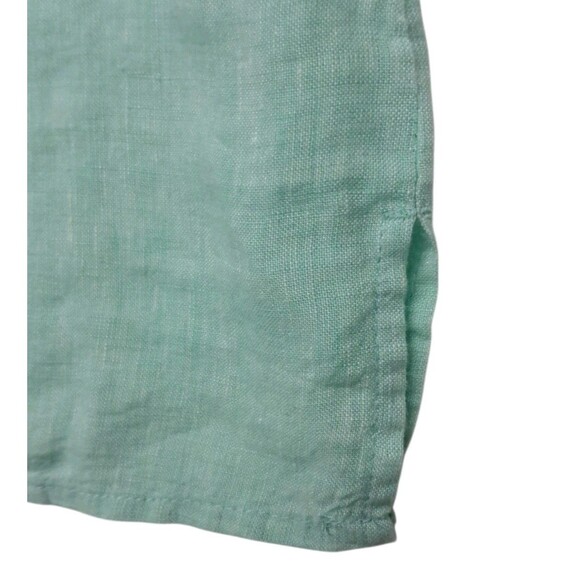 Talbots 100% Linen Tank Top Women's XS Green Sleeveless Split Neck Beach Preppy - Picture 5 of 8